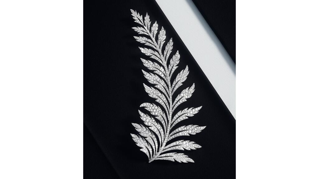 The reinvented embroidery incorporates the fern, a plant Frédéric Boucheron is said to have adored. Boucheron Power of Couture embroideries